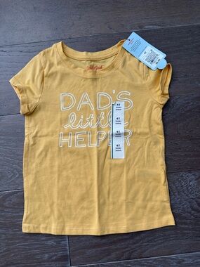 Cat & Jack Yellow 'Dad's Little Helper' Short-Sleeve Tee